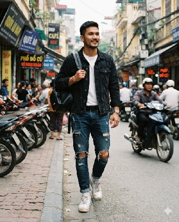 Jeans Nam Rach Goi  Bi Quyet Phoi  Do Ca Tinh Va Thoi Trang